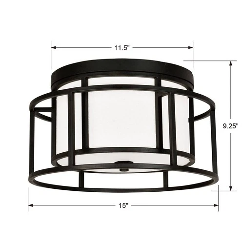 Crystorama Hulton 15" Wide Matte Black Ceiling Light - Picture 8 of 8