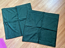 Set of 2 Dark Green Textured Throw Pillow Covers 18X18 - NEW