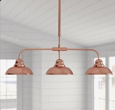 snooker table / Kitchen Island three light Pendant. copper. Brand New