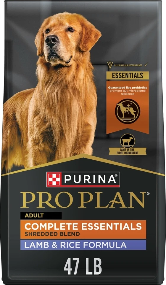Purina Pro Plan mistura desfiada adulto cordeiro e arroz ração seca para cães, saco de 47 lb - Imagem 2 de 4