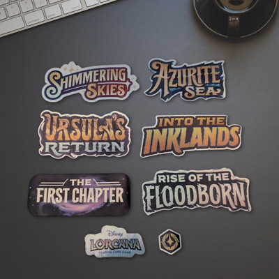 Disney Lorcana Holographic Binder Stickers - All Sets - Inc Set Symbol