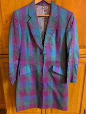 Teal And Purple Plaid Silk Saddleseat Day Coa...