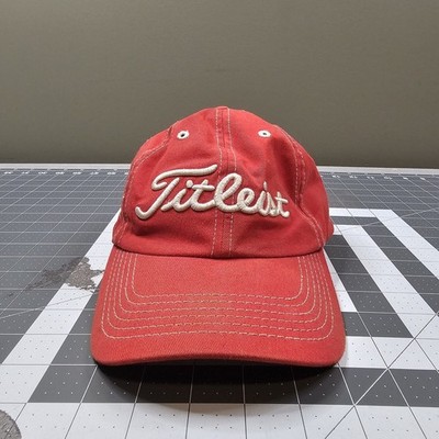 Titleist Hat Cap Strap Back Red Golf Embroidered A Flex Preppy Casual Essential