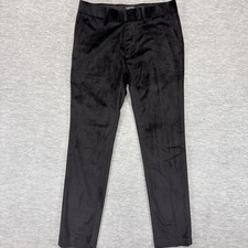 BoohooMAN Velour Trousers Men’s 30x28 Black Slim Fit Casual