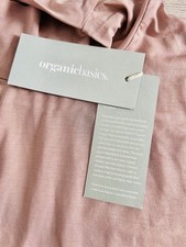 NWT ORGANIC BASICS Eucalyptus Tencel Blush Pink Polo Neck Top Size M