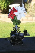 Vintage Crescent Salesmens Sample Large 10" Miniature Cast Iron Cook Stove