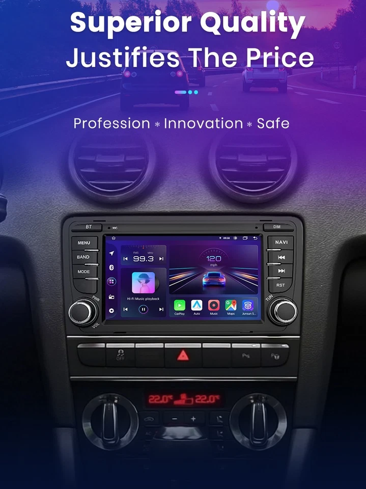 Autoradio Android 13 7” per Audi A3 8P (2003–2012) – GPS Navigatore, CarPlay - Immagine 4 di 4