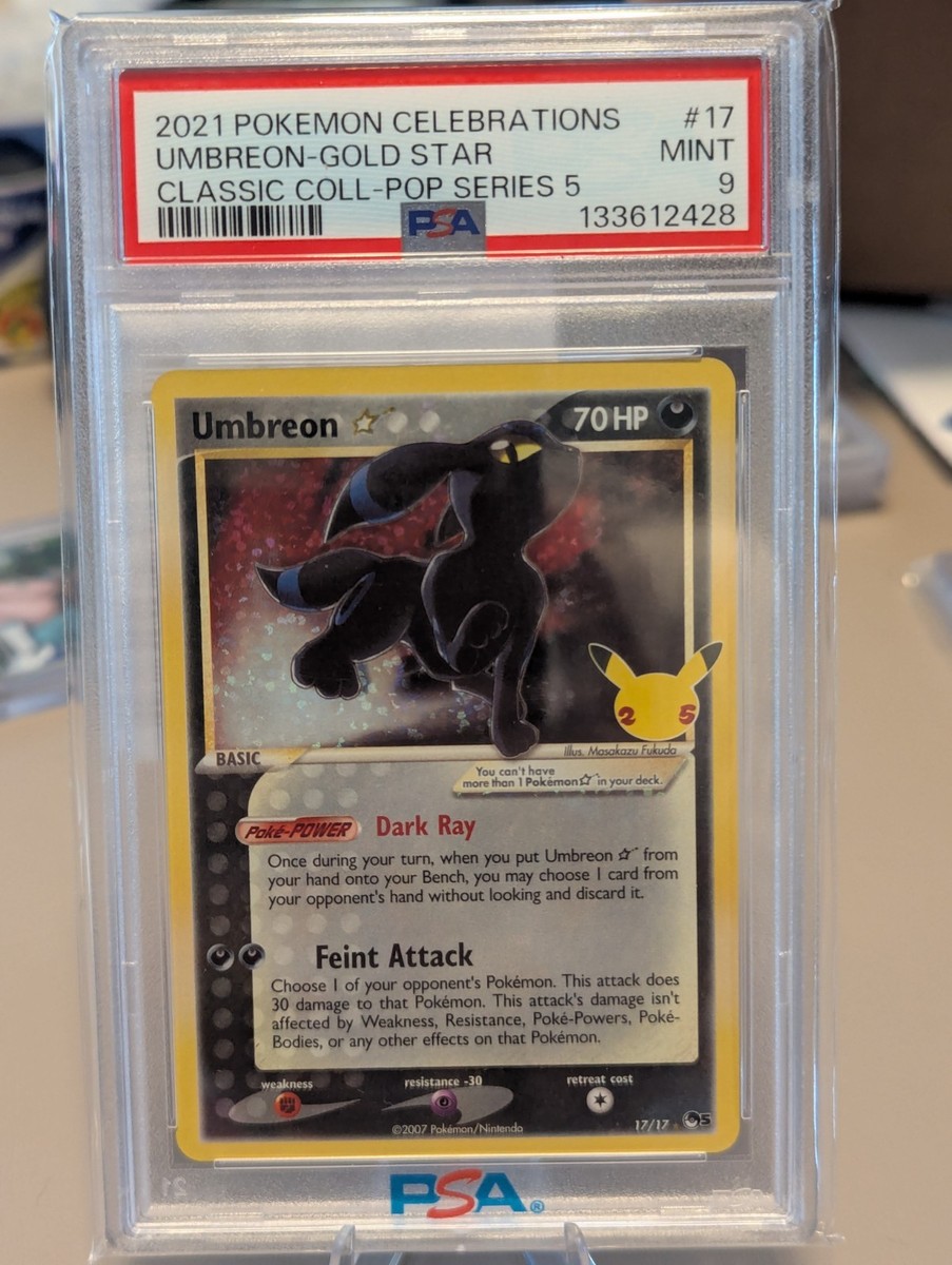2021 Pokémon Celebrations Umbreon Gold Star Classic Pop Series 5