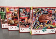 (4X BUNDLE) Cat Puzzles 750 pieces buffalo games brand 