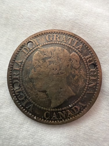 1859 Canada Large Cent – Holed – Victoria – One Cent – Authentic ...