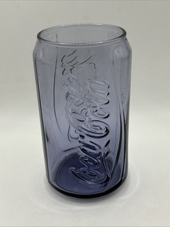 Vintage McDonalds Purple Coke Coca Cola Can Shaped Glass Retro Collectable