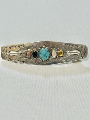 VTG Native American Navajo Sterling Silver Turquoise Barrette 22g