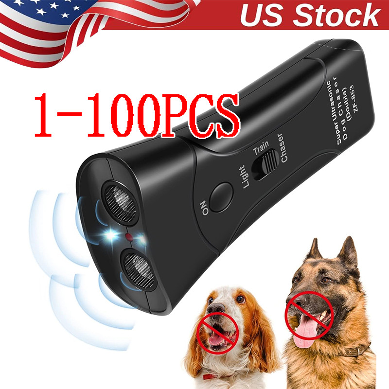 Ultrasonic Anti Dog Barking Device Pet Trainer LED Light Gentle Chaser Style LOT