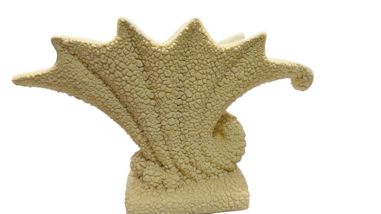 Vintage Royal Haeger Vase Nautical Shell Plantar Popcorn Texture Art Deco 1998