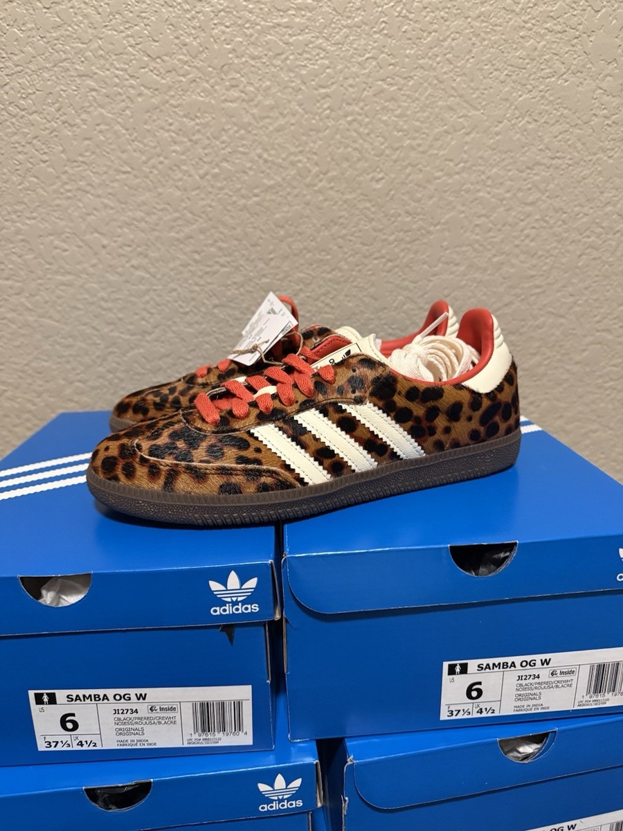 靴 adidas Originals Wmns Samba OG Leopard adidas Womens Samba OG Preloved Red Leopard Cheetah JI2734