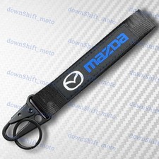For Mazda Black Keychain Metal Key Ring Hook Strap Lanyard Nylon Universal For Mazda Black Keychain Metal Key Ring Hook Strap Lanyard Nylon Universal
