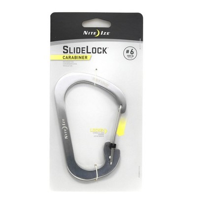 Nite Ize SlideLock Carabiner #6 - Großer Karabinerhaken 45kg, Edelstahl
