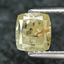 1.30 Ct Rare! 100% Natural No Treated I-2 Extreme Cushion Fancy Yellow Diamond