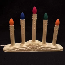 5 Light Window Electric Candelabra Candolier Candle Drip Christmas 14" w/ bulbs