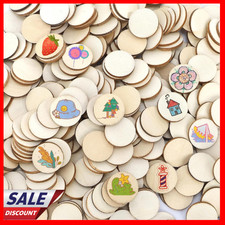 Unfinished 1 Inch Wood Circle Cutouts 400 Pieces Round Natural Wooden Craft