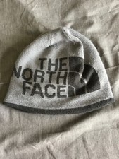 The North Face Reversible Highline Banner Beanie One Size Gray Spell Out