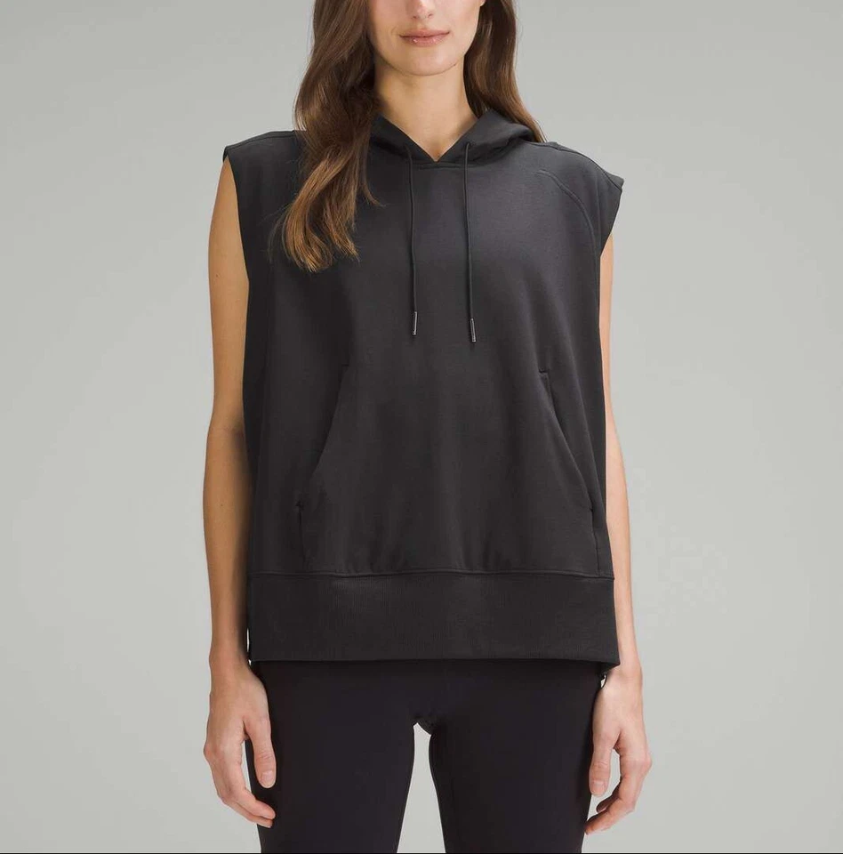 Lululemon Womens French Terry Sleeveless Hoodie Black Size 6 - Image 2 of 4