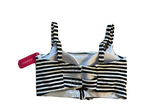 Bikini Top xhilaration Black & White Stripe Size 16W - NWT - 第 2/3 張圖片