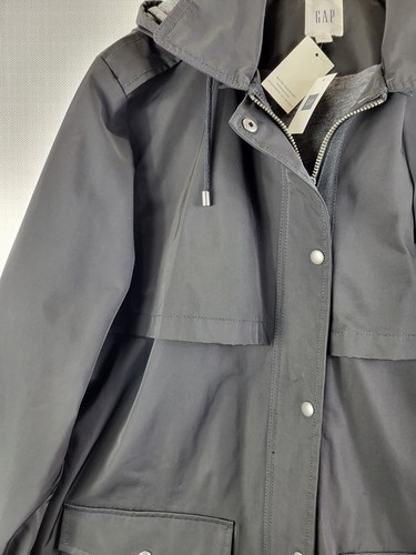 GAP Black Rain Coat Jacket Women's Size XL Water Resistant Hooded New With Tags - Picture 3 of 10