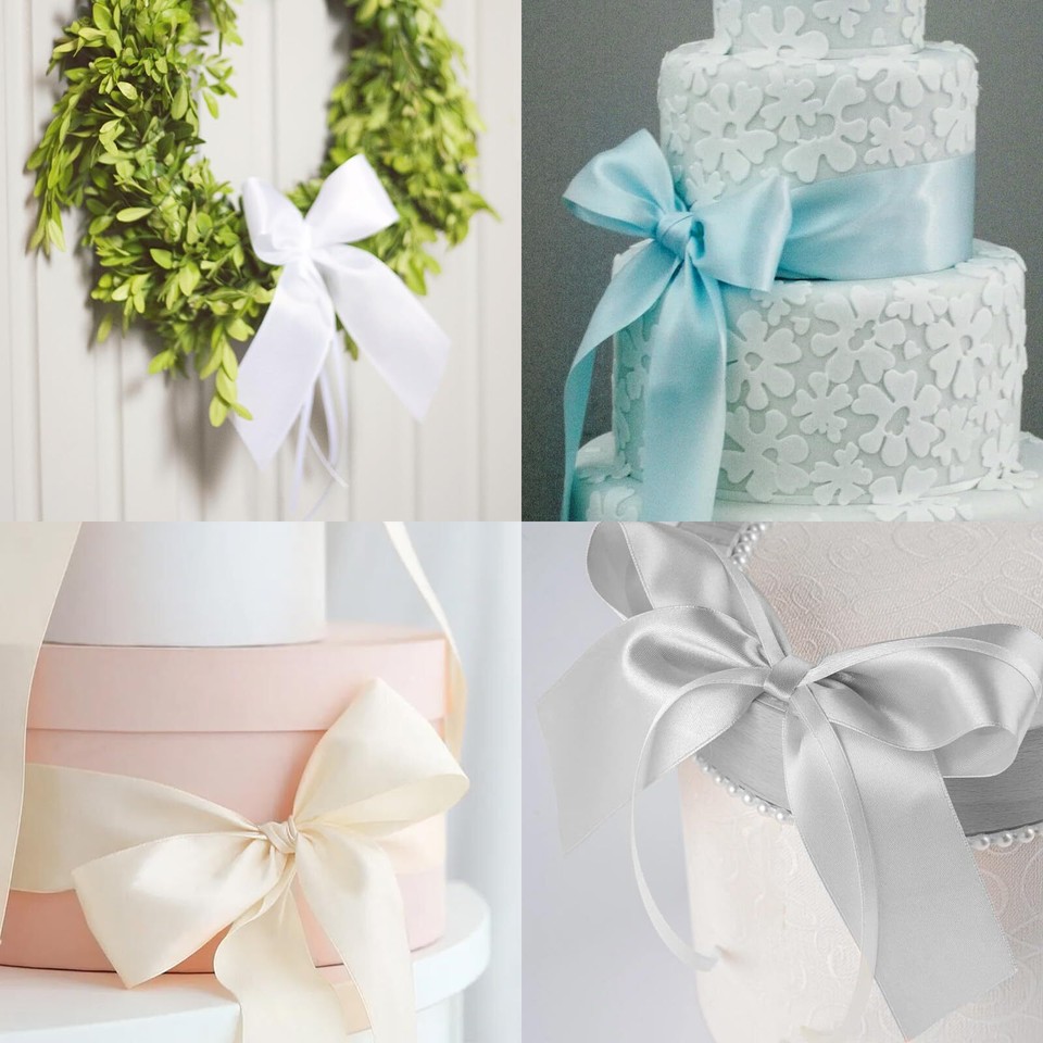 3 Inch 15 Yards Navy Blue Satin Ribbon Double Faced Polyester Satin