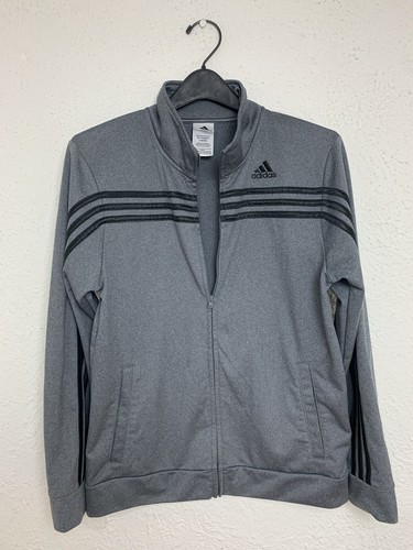 ADIDAS Essentials Boys Full Zip Track Jacket Gray Size 18/20 - Picture 4 of 8