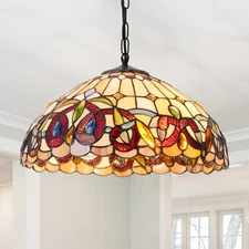 European retro colored glass chandelier E26*2 without light source
