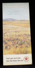 1967 TEXACO Gasoline Road Map of ARIZONA