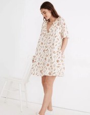 MADEWELL Ruffle Button Front Trapeze Dress In Floral Reef Size Small Summer