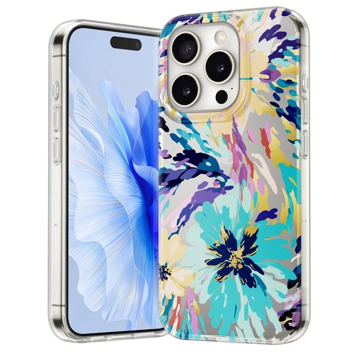 Für iPhone 16e 16 Pro Max 15 14 13 12 11 Stoßfest TPU + PC Blumenmuster Hülle - Bild 11 von 14