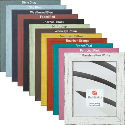 Craig Frames Jasper, Rustic Picture Frame, 1.5'' Wide, Various Colors