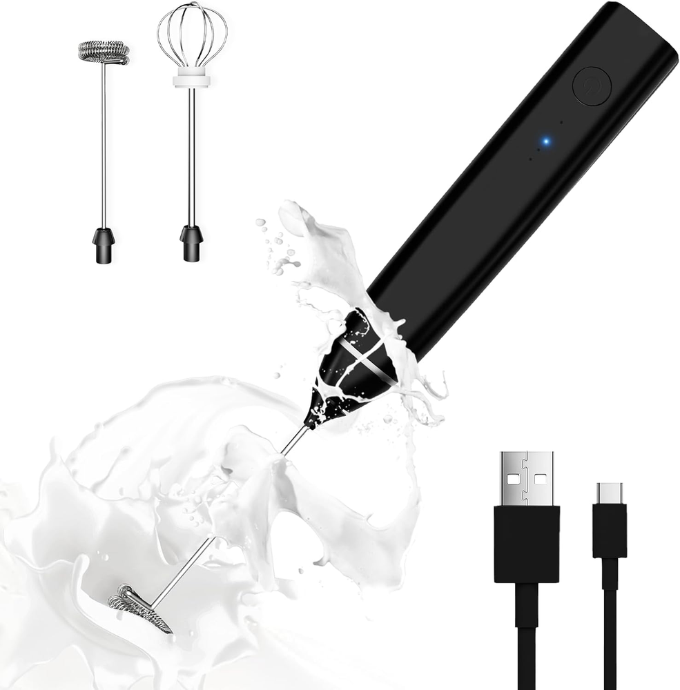 Milk Frother Rechargeable Handheld Electric Whisk Coffee Frother Mixer