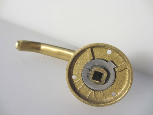 Brass Lever Door Handle Old Round Plate Retro x1 - Picture 9 of 12