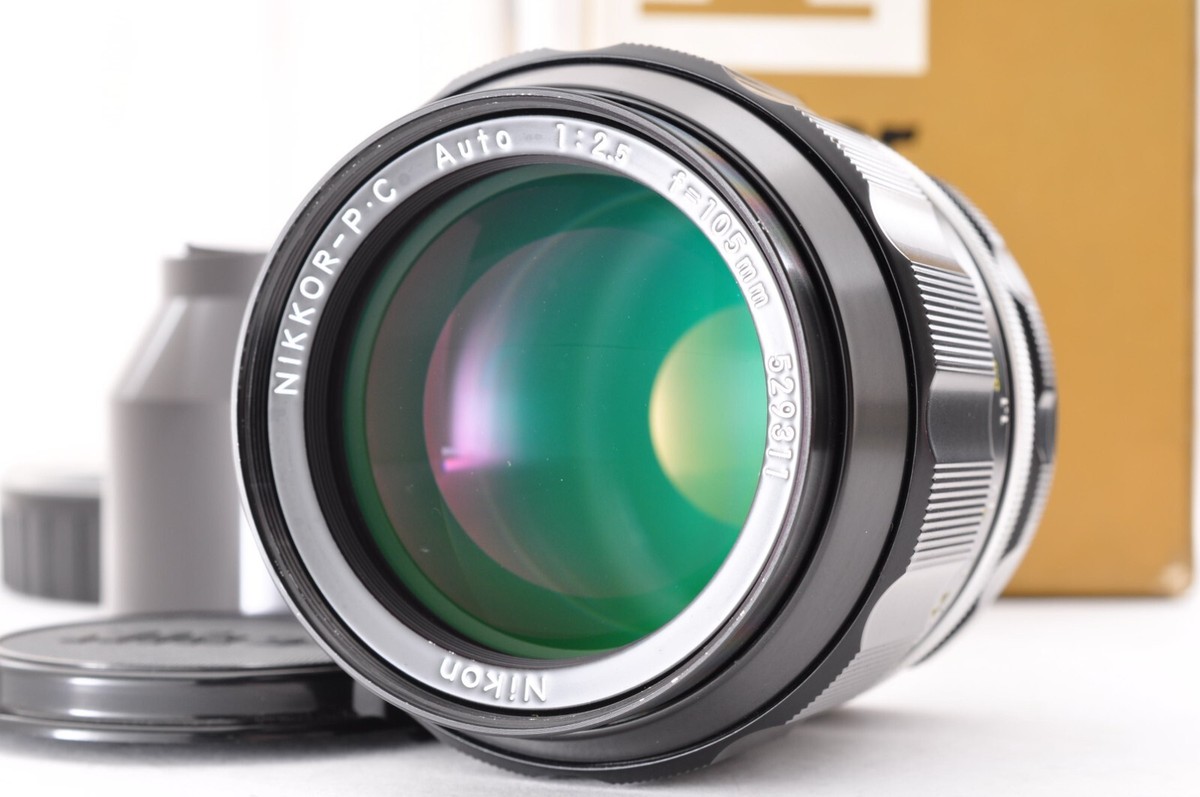 【美品】Nikon ニコン NIKKOR-P105mm f/2.5 NikonS Nikon Nikkor-P Auto 105mm F/2.5 Non Ai MF Portrait Lens NM