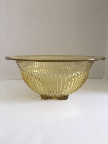 Vintage Rare Amber Glass Serving Bowl Fruit Bowl - Afbeelding 1 van 3