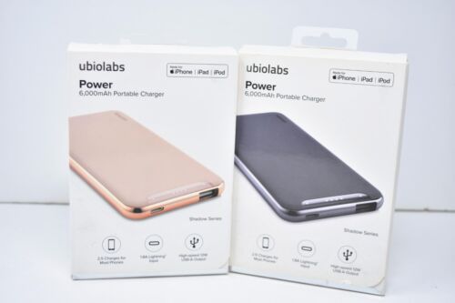 Ubio Labs Shadow Series MFi-Certified 6000mAh Portable Power Bank iPad iPhone - Afbeelding 1 van 4