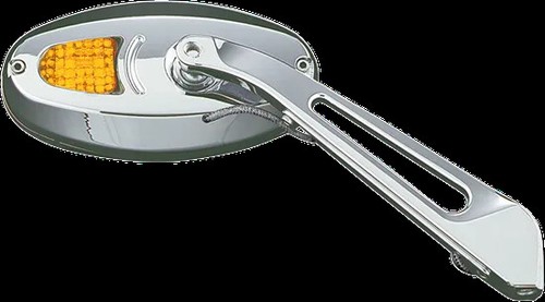Kuryakyn Turn Signal Side Mirrors Flat Glass Chrome Road King Classic 03-17 - Picture 4 of 6