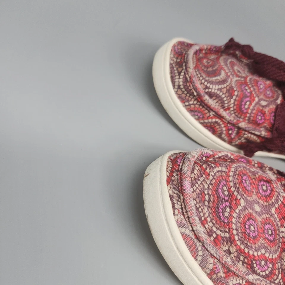 SANUK Rojo Cachemira Lona Barco Zapatos Sin Cordones Cómodos Surfista Mocasín con Cordones Talla 9 Foto 4 de 4