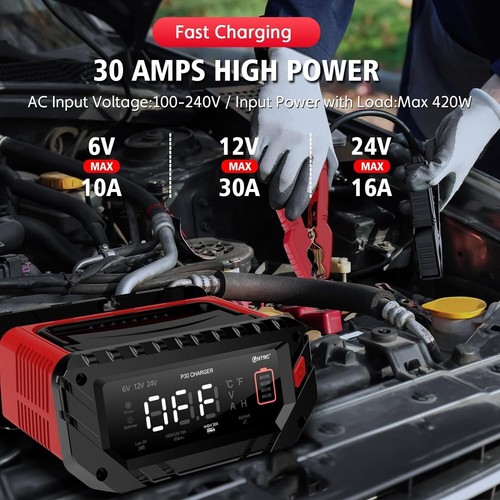 30 Amp Automatic Battery Trickle Charger Desulfator 6V/12V/24V Lithium Lifepo4 - Picture 5 of 7