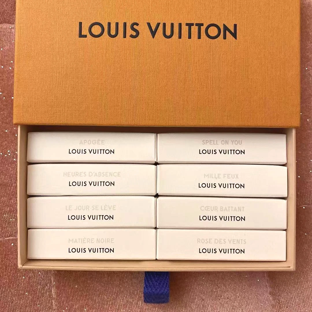 Brand New LOUIS VUITTON Perfume Sample SET of 5x Fragrances with Mini LV Box