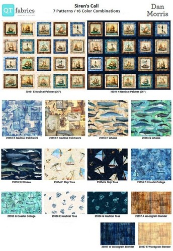 Quilting Treasures - Sirens Call - Coastal Collage - Turquoise, Fabric BTY - Picture 3 of 5