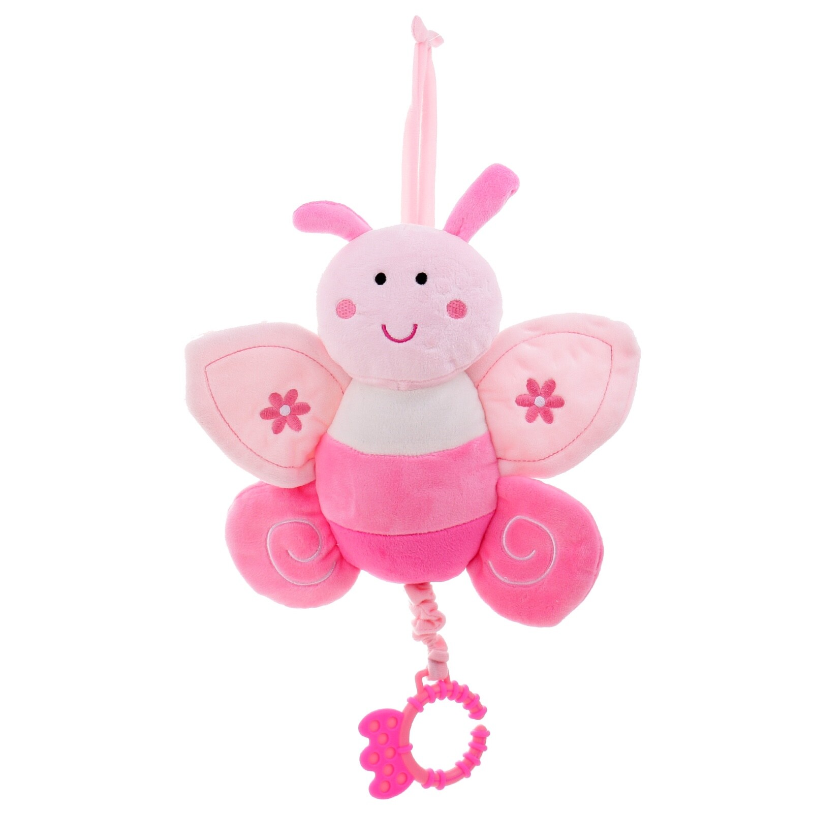 10" Cute Butterfly Baby Pull String Musical Plush Pink | New Born baby sleep toy
