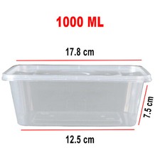 Image of Plastic Food Containers with Lids Takeaway Microwave Freezer Safe Storage Boxes