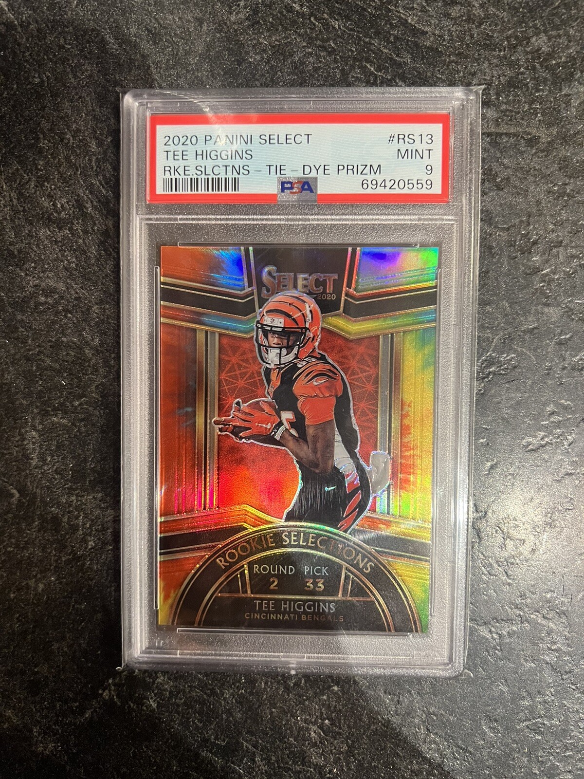 Tee Higgins Panini Select Rookie Selections #RS13 Tie-Dye Prizm