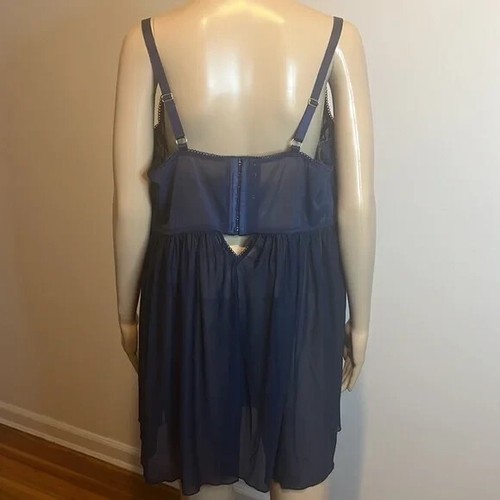 Torrid Curve Women's Blue Lace Sheer Strappy Underwire Babydoll Lingerie Size 3X - Picture 7 of 9