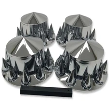 Chrome Rear Wheel Hub Cover Kit 33mm Nut Covers Spiked Removable caps